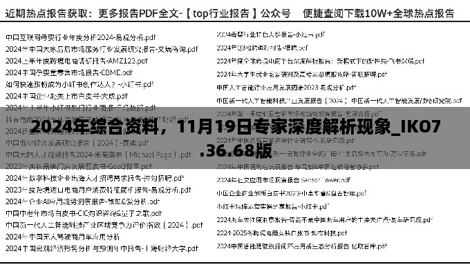 2024年綜合資料，11月19日專家深度解析現(xiàn)象_IKO7.36.68版