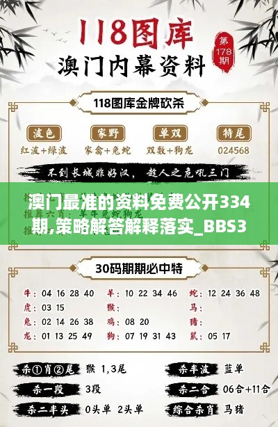 澳門最準(zhǔn)的資料免費(fèi)公開334期,策略解答解釋落實(shí)_BBS3.64