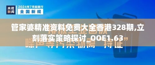 管家婆精準(zhǔn)資料免費(fèi)大全香港328期,立刻落實(shí)策略探討_OOE1.63