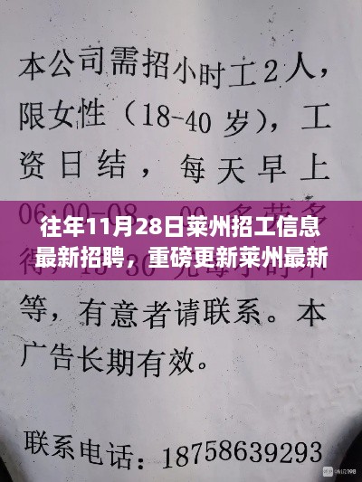 萊州最新高科技招工信息重磅發(fā)布，11月28日招聘季啟動，科技職場引領未來