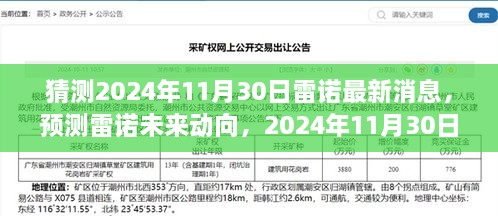 雷諾未來動向預測，2024年11月30日的最新消息展望