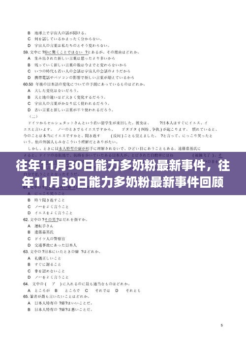 往年11月30日能力多奶粉最新事件，往年11月30日能力多奶粉最新事件回顧與解析