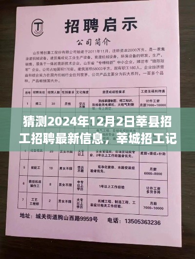 友情、夢想與家的溫馨交匯，莘城招工招聘最新信息預(yù)測（2024年12月2日）