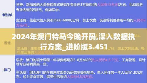 2024年澳門特馬今晚開碼,深入數(shù)據(jù)執(zhí)行方案_進階版3.451