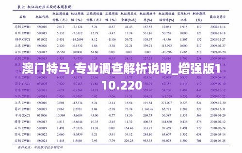 澳門特馬,專業(yè)調(diào)查解析說明_增強版110.220