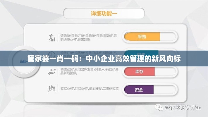 管家婆一肖一碼：中小企業(yè)高效管理的新風向標