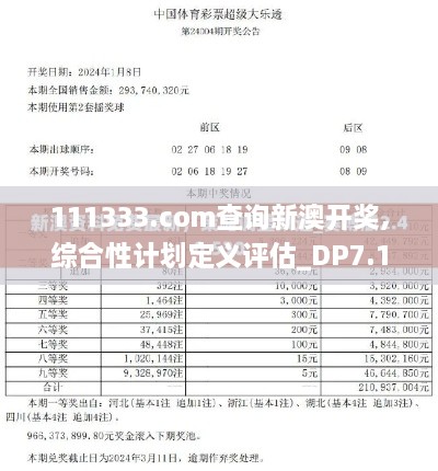 111333.соm查詢新澳開獎,綜合性計劃定義評估_DP7.179