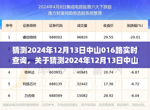 關(guān)于中山公交016路實(shí)時(shí)查詢的預(yù)測與探討，2024年12月13日實(shí)時(shí)查詢分析