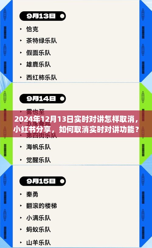 小紅書教程，如何取消實時對講功能？詳細(xì)步驟，操作無憂（2024年最新版）