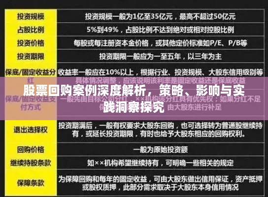 股票回購案例深度解析，策略、影響與實踐洞察探究