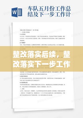 整改落實后續(xù)，整改落實下一步工作計劃 