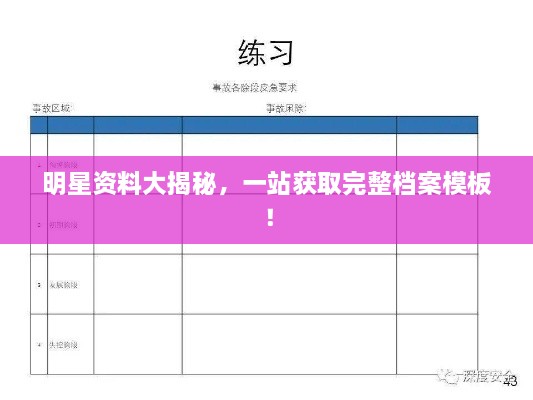 明星資料大揭秘，一站獲取完整檔案模板！