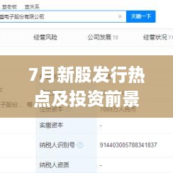 7月新股發(fā)行熱點及投資前景深度解析，上市股票一覽