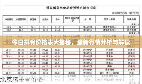 今日排骨價(jià)格表大揭秘，最新行情分析與解讀