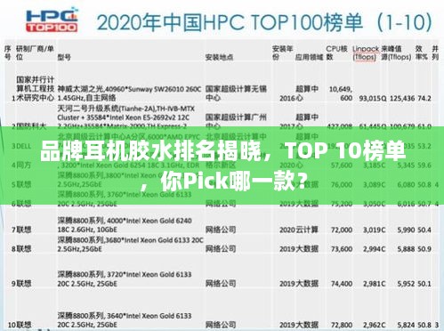 品牌耳機(jī)膠水排名揭曉，TOP 10榜單，你Pick哪一款？