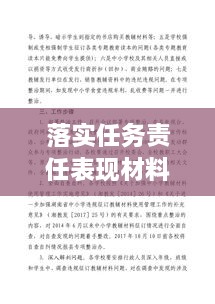 落實(shí)任務(wù)責(zé)任表現(xiàn)材料，任務(wù)落實(shí)方面存在的問題及整改措施 