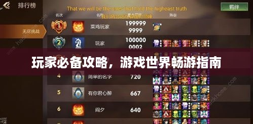 玩家必備攻略，游戲世界暢游指南