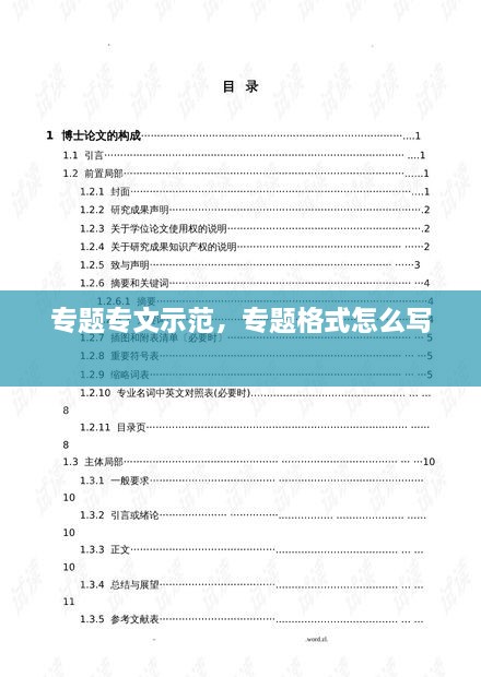 專題專文示范，專題格式怎么寫 